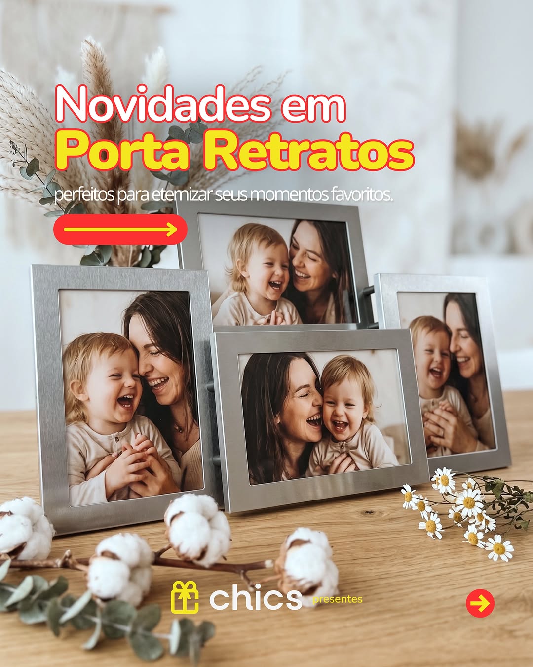 Porta-retratos e novidades de decoração