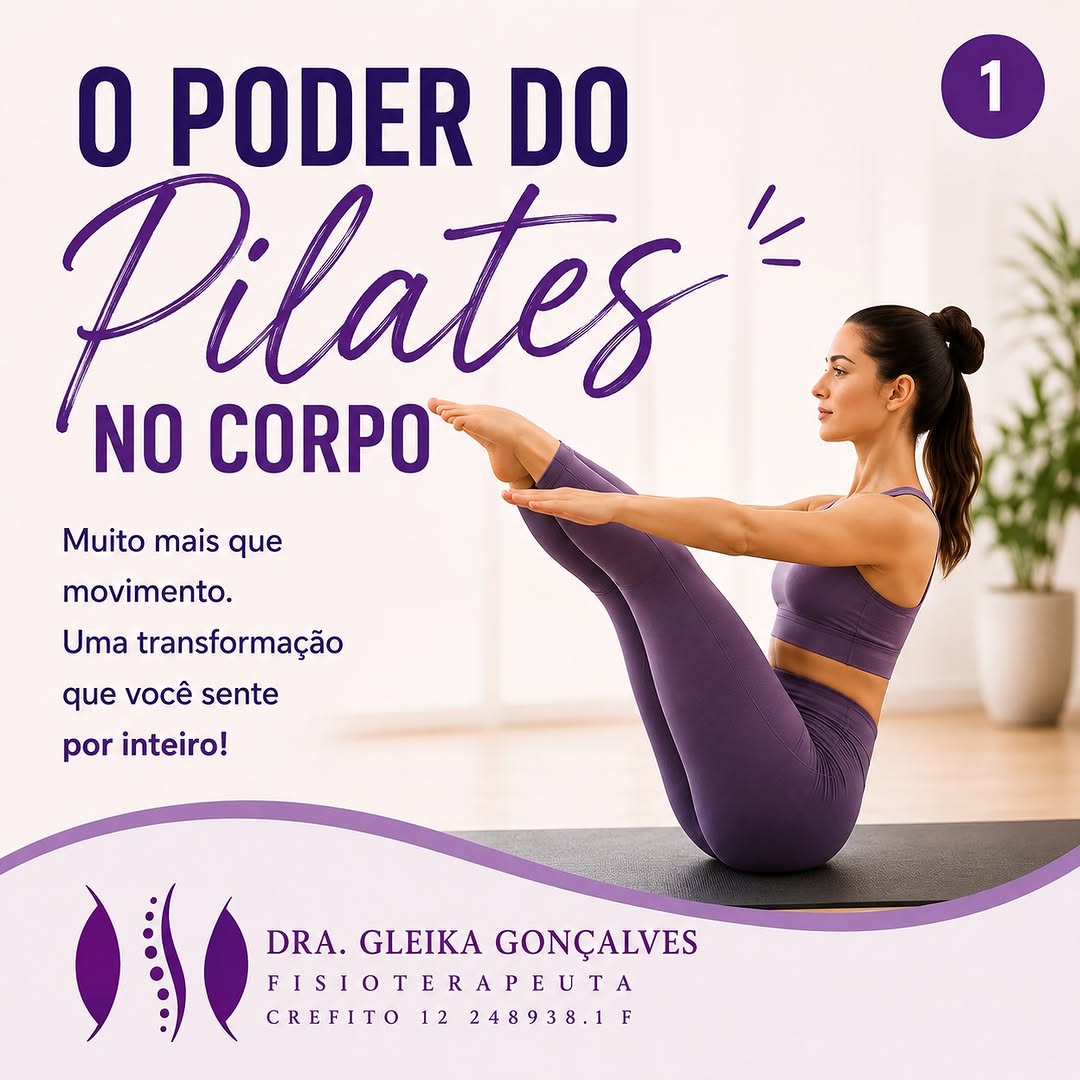 Arte do perfil da Dra. Gleika sobre Pilates