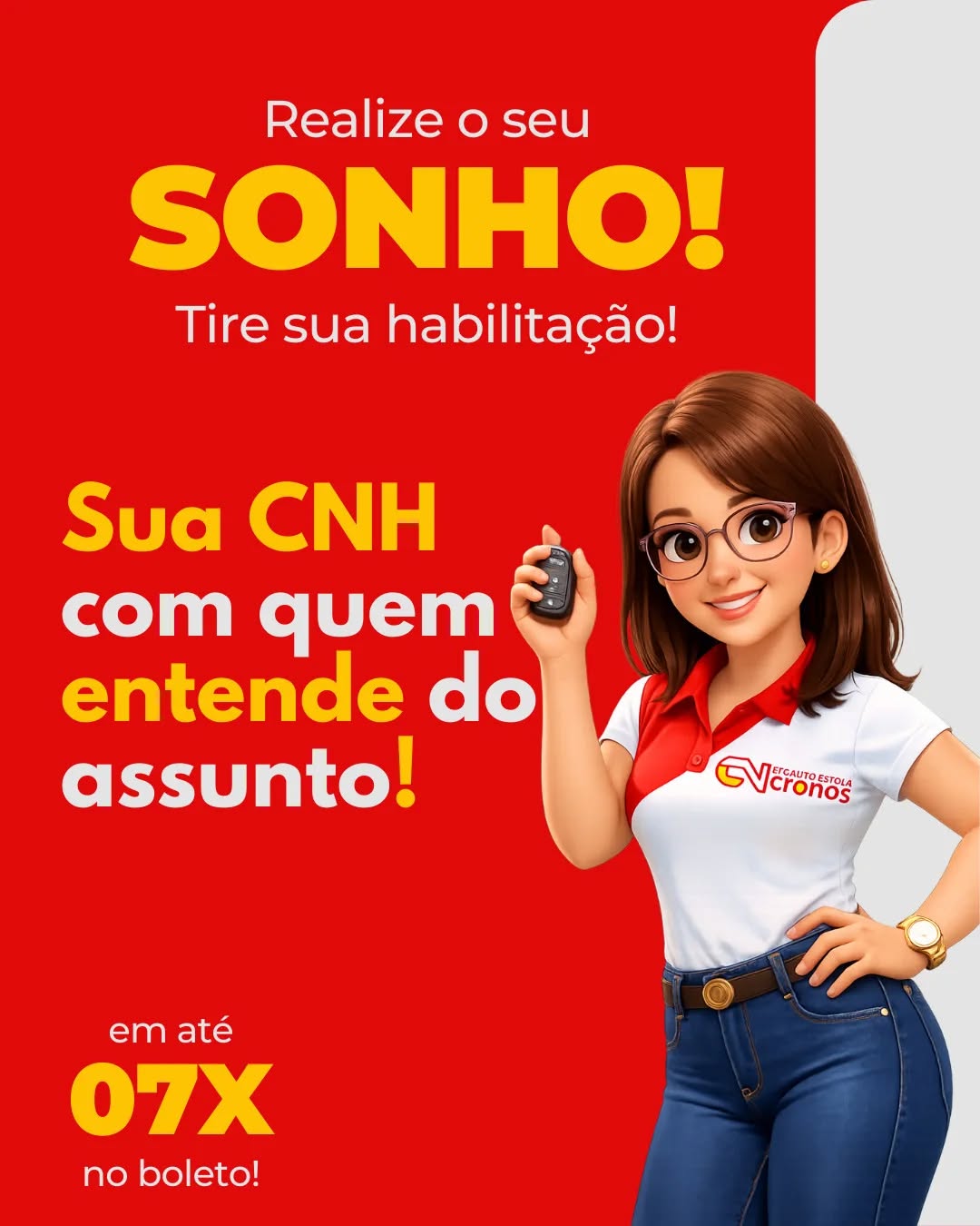 Chamada para tirar CNH na Auto Escola Cronos