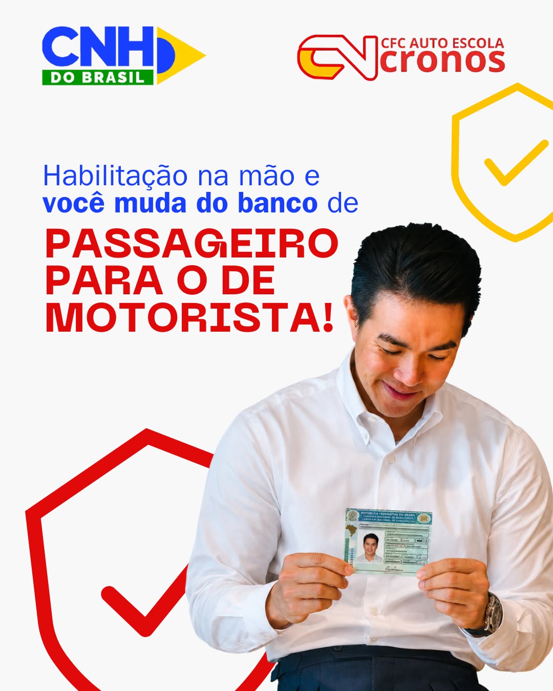 Arte da Auto Escola Cronos sobre habilitacao