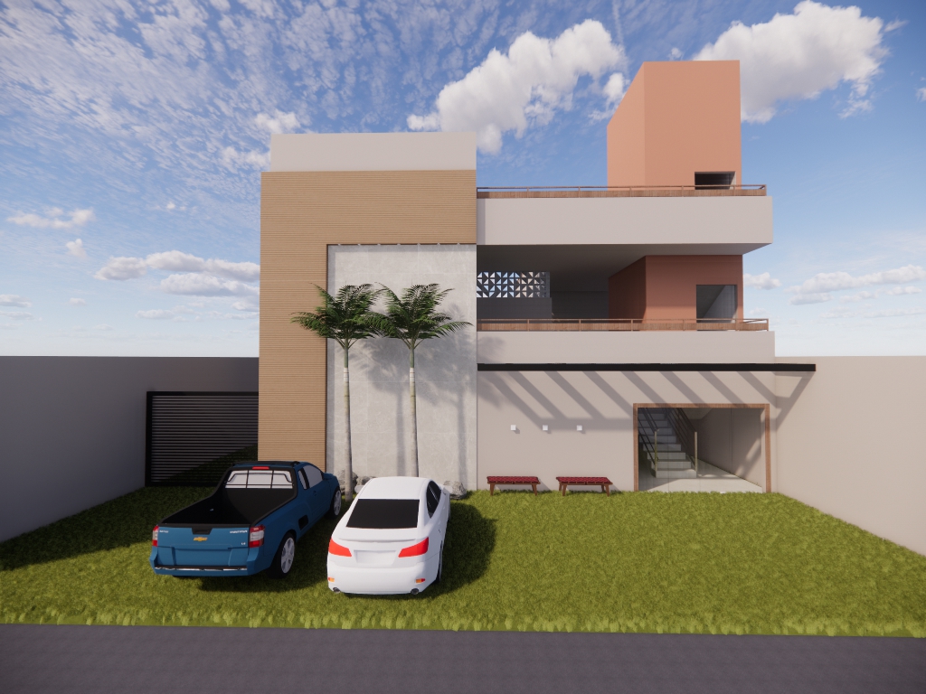 Render de sobrado moderno