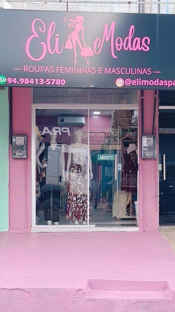 Fachada rosa da Eli Modas Boutique na Av. Castanheira