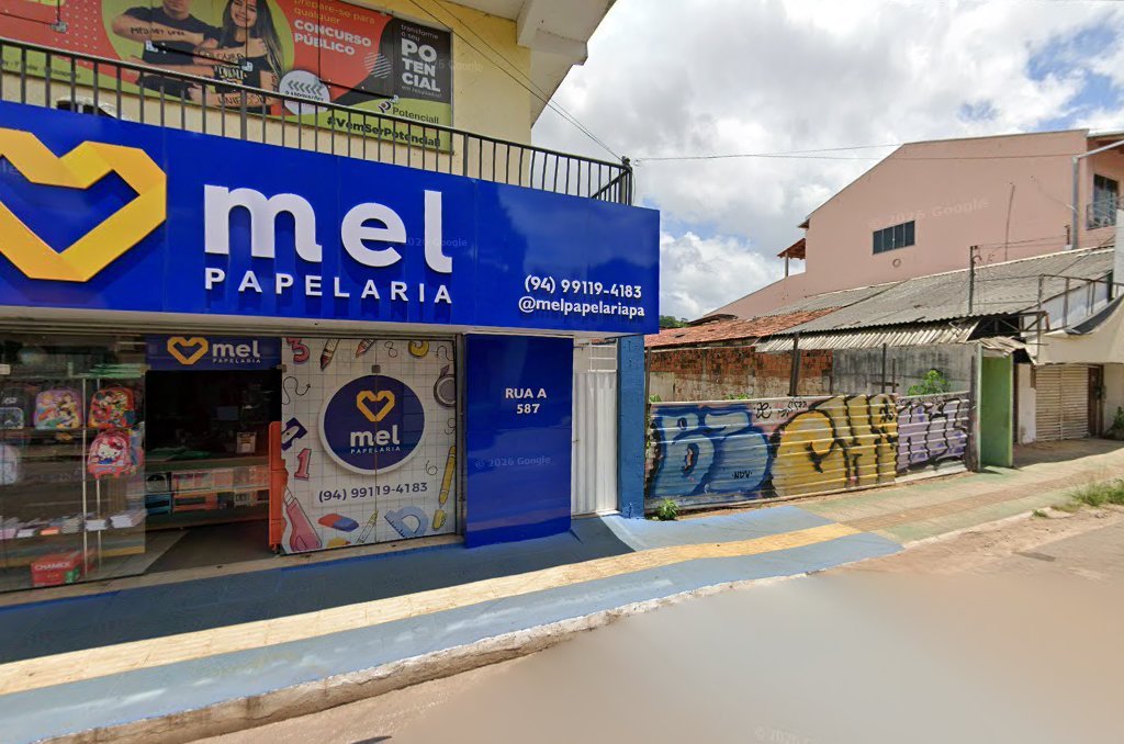 Fachada da Mel Papelaria vista da rua