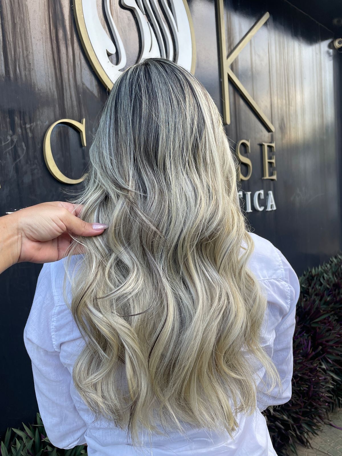 Ondas loiras com balayage